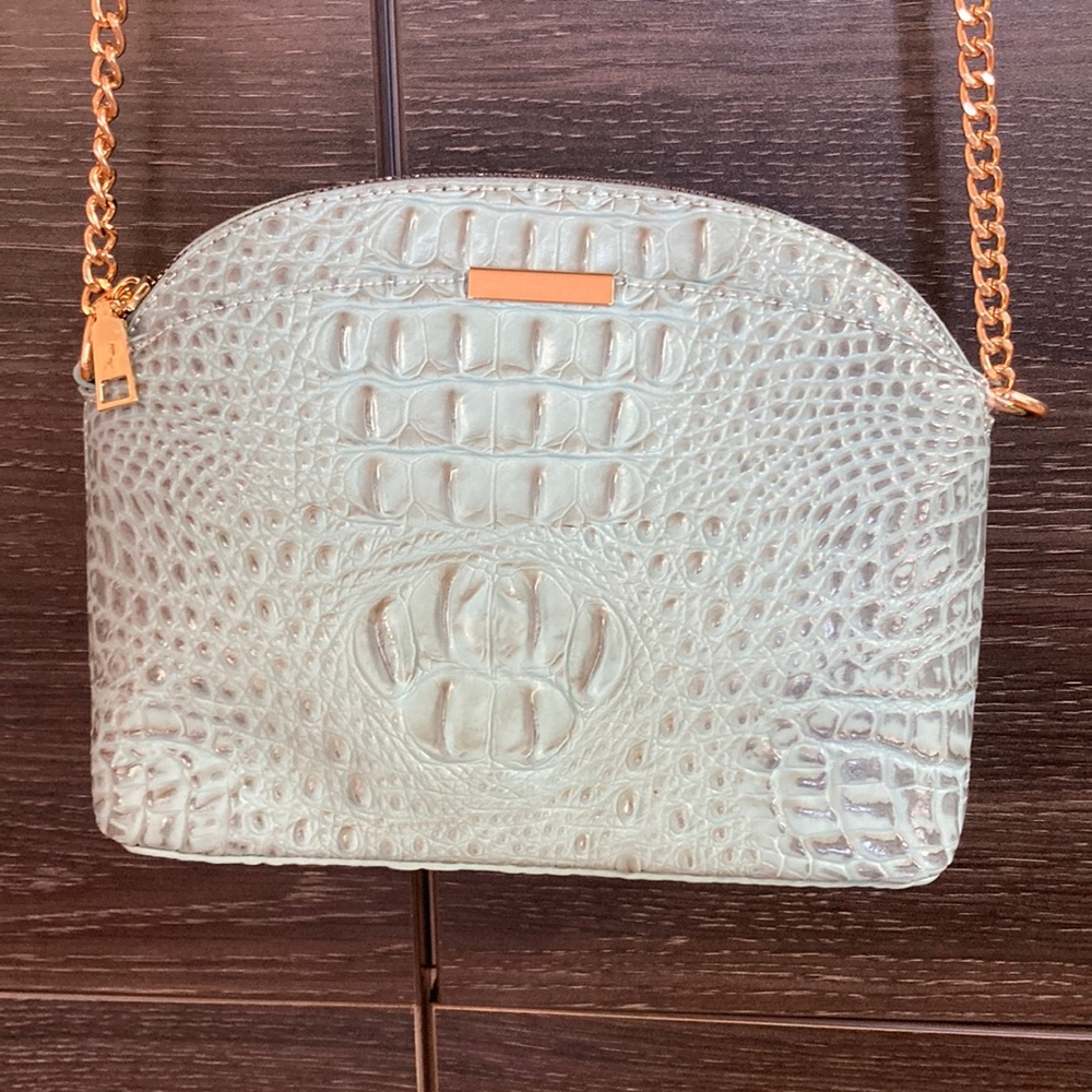 🩵Melbourne Croc Print Robin Egg Blue & Grey PU Leather Crossbody Bag